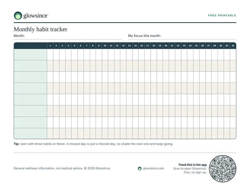 Preview of the Monthly habit tracker printable